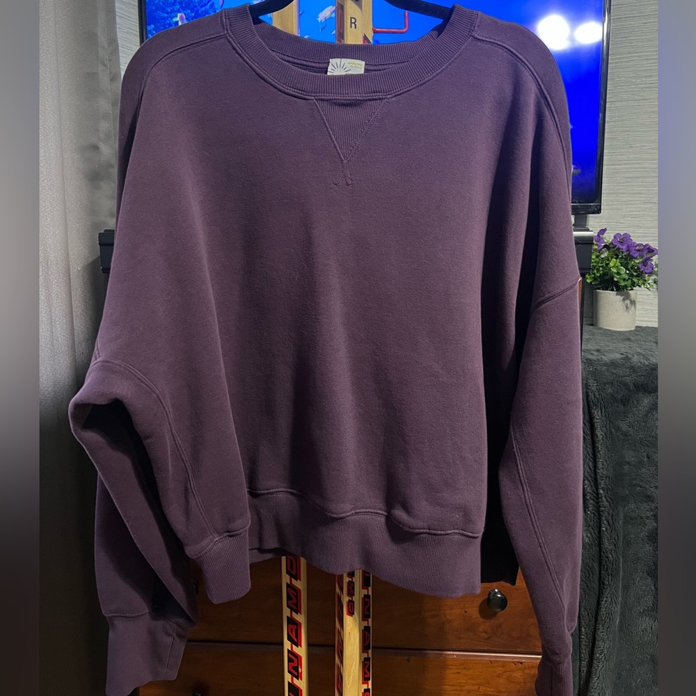Aerie OFFLINE Classic Fit Sweatshirt in Deep Plum